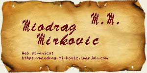Miodrag Mirković vizit kartica
